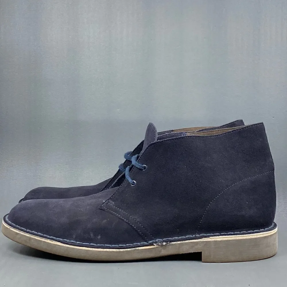 Clark’s Originals Desert Chukka Boots Daim Blue Suede Lace up boots mens size 13